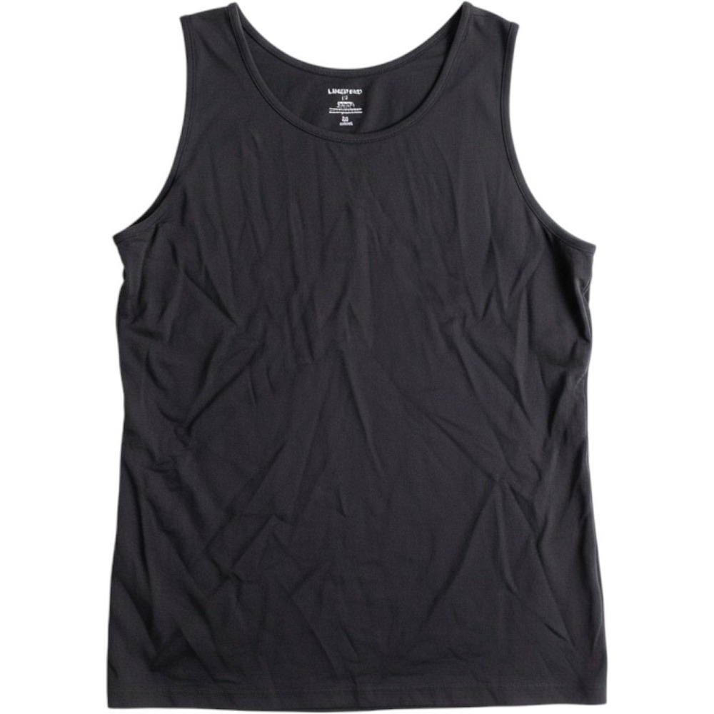 Lands' End Tank Top L/T Navy Blue Scoop Neck Cotton Tall Basic Z906